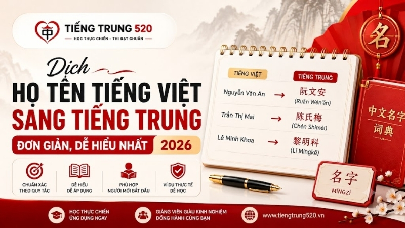 Dịch họ tên tiếng Việt sang tiếng Trung