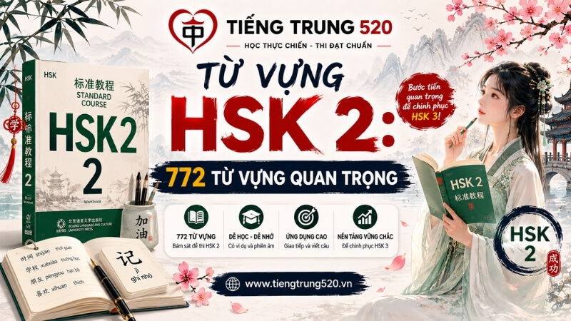 Từ vựng HSK 2: 772 từ vựng quan trọng 1 Từ vựng HSK2
