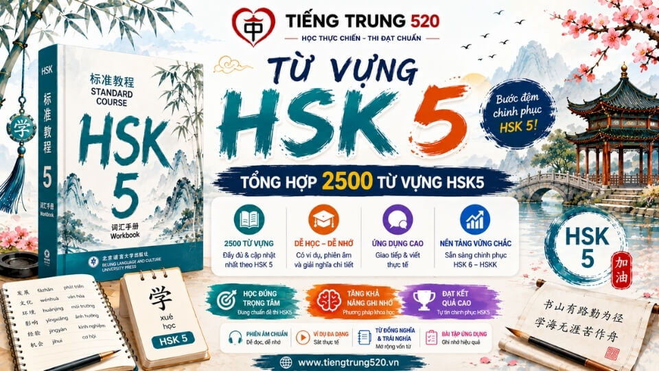 HSK 5: Tổng hợp 2500 từ vựng 1 Từ vựng HSK5