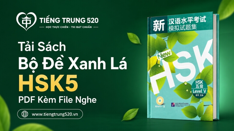 Sách Bộ Đề Xanh Lá HSK5 PDF Kèm Đáp Án Và File Nghe 2 Sách Bộ Đề Xanh Lá HSK5