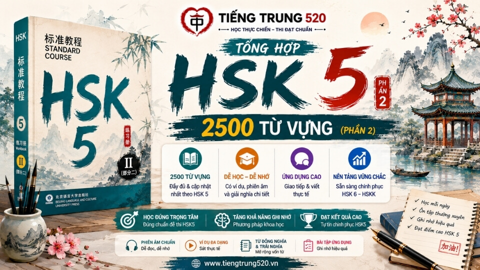 HSK 5: Tổng hợp 2500 từ vựng (phần 2) 1 HSK 5