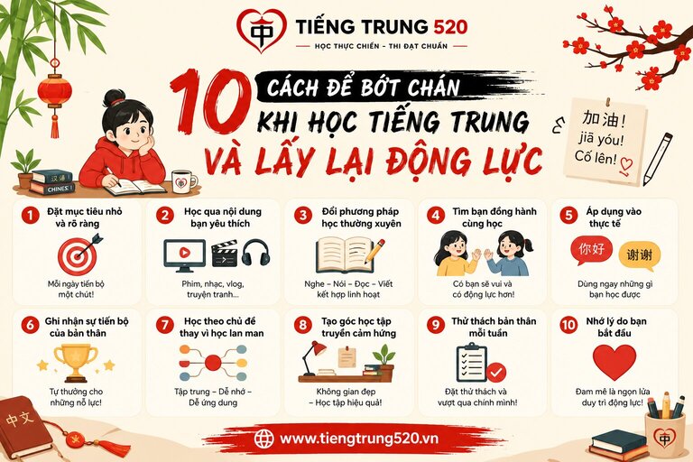 cach de bot chan khi hoc tieng trung