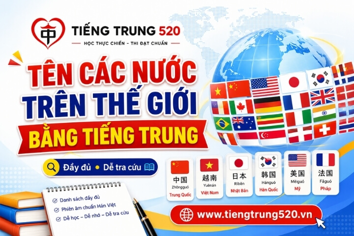 Tên các nước trên thế giới bằng tiếng Trung đầy đủ, dễ tra cứu 1 ten cac nuoc tren the gioi bang tieng trung