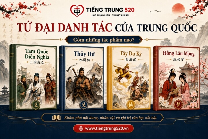 Tứ đại danh tác của Trung Quốc gồm những tác phẩm nào? 1 tu dai danh tac cua trung quoc