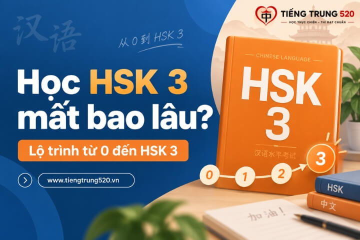 Học HSK 3 mất bao lâu? Lộ trình từ 0 đến HSK 3 1 hoc hsk 3 mat bao lau