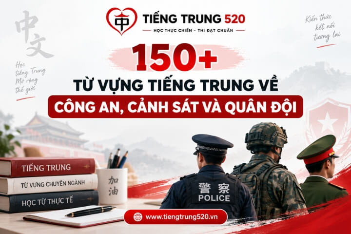 150+ Từ vựng tiếng Trung về Công an, Cảnh sát và Quân đội 1 tu vung tieng trung ve cong an quan doi
